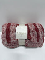 50’’x60’’ Twisted Cable Throw Blanket Burgundy and Cream - Threshold™ Designed with Studio McGee - *Bedding