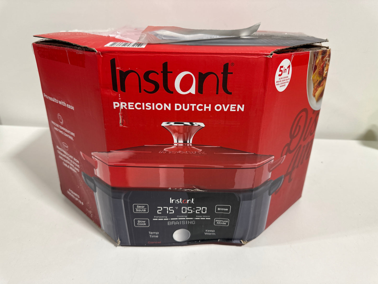 Instant Cast Iron Dutch Oven 6 Qt Red