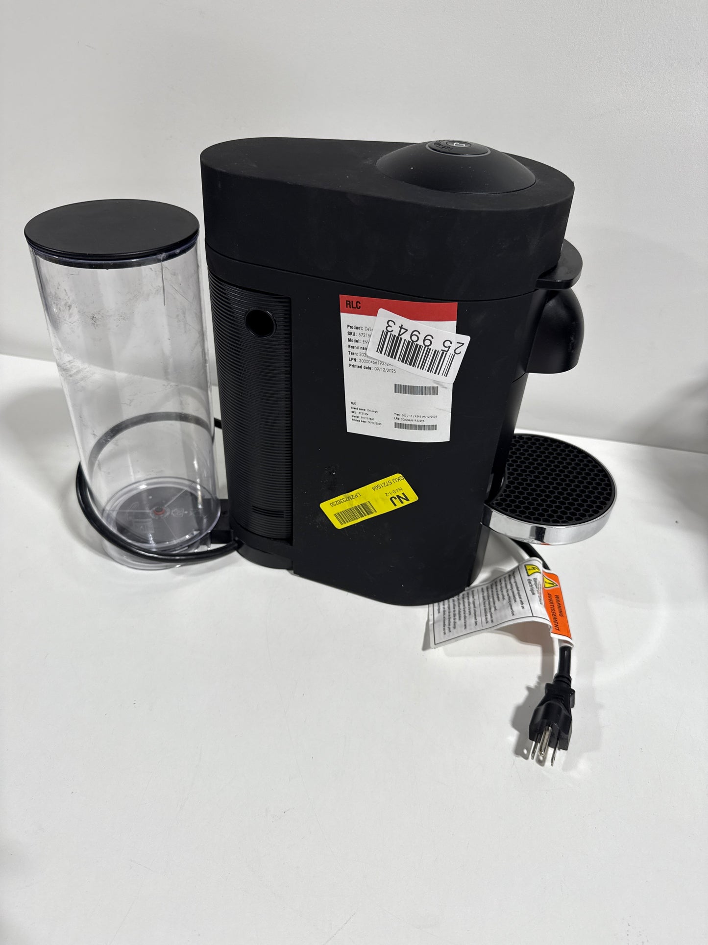 Used De'Longhi - Nespresso Vertuo Plus Deluxe Coffee & Espresso Machine Piano Black