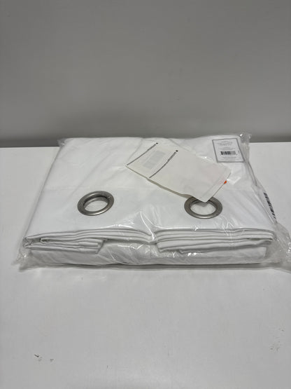 Exclusive Home Sateen Kids Twill Woven Room Darkening Blackout Grommet Top Curtain Panel Pair 52 X63 Winter White