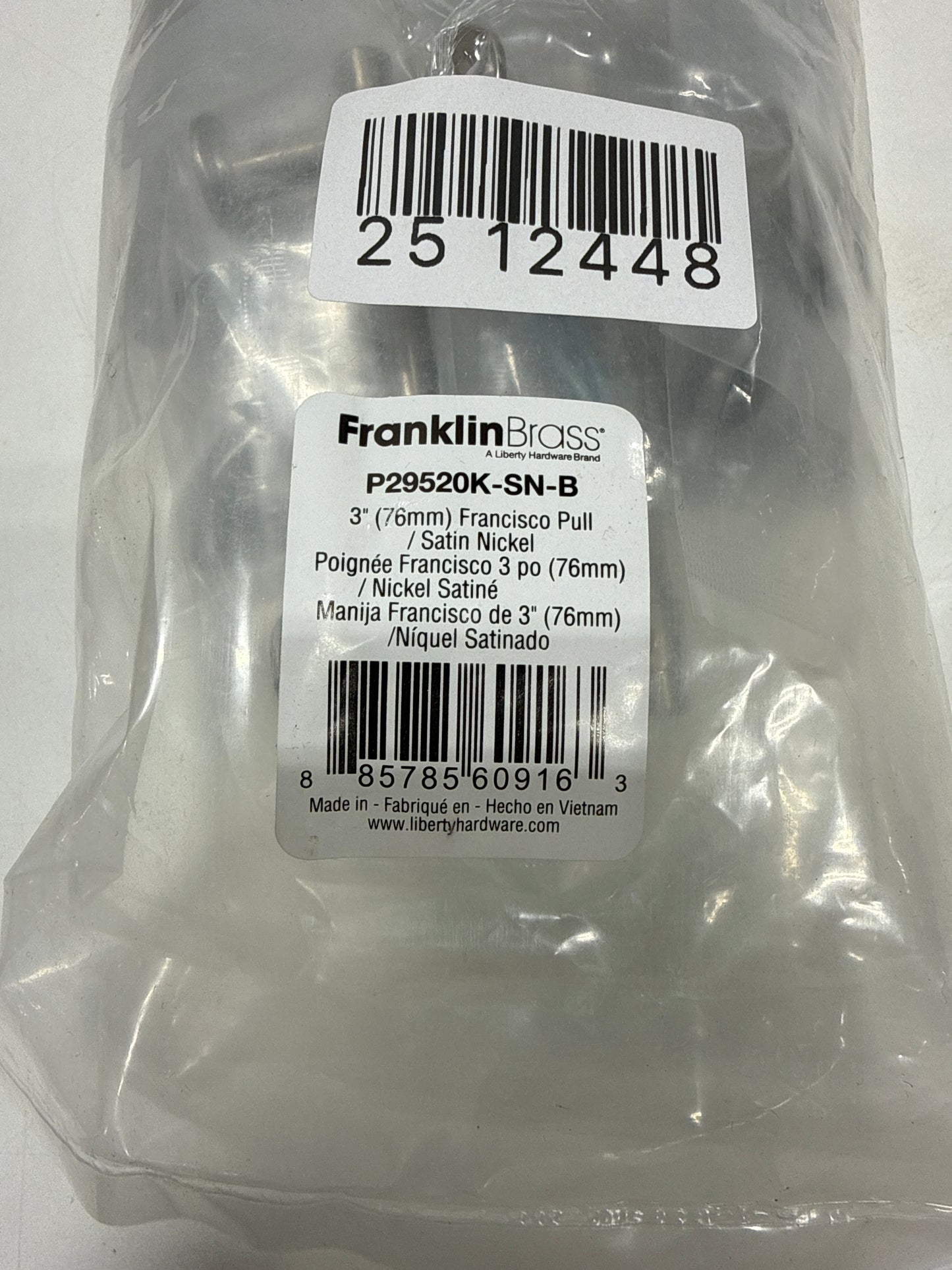 Franklin Brass P29520K-B Francisco 3 Inch Center to Center Bar Cabinet Pull - Pack of 10 Satin Nicke