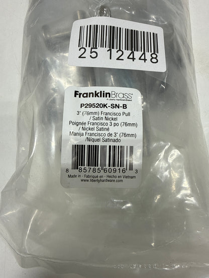 Franklin Brass P29520K-B Francisco 3 Inch Center to Center Bar Cabinet Pull - Pack of 10 Satin Nicke