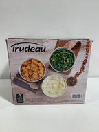 Trudeau 3 Piece Porcelain Serving Bowl Set 9.2 in Diameter White