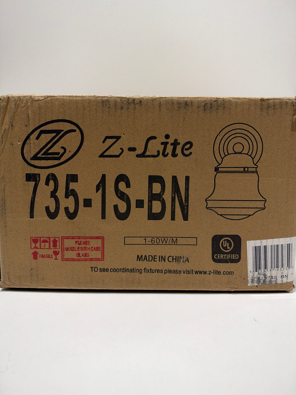 Z-Lite Vaughn 8 Inch Wall Sconce Vaughn - 735-1S-BN - Traditional