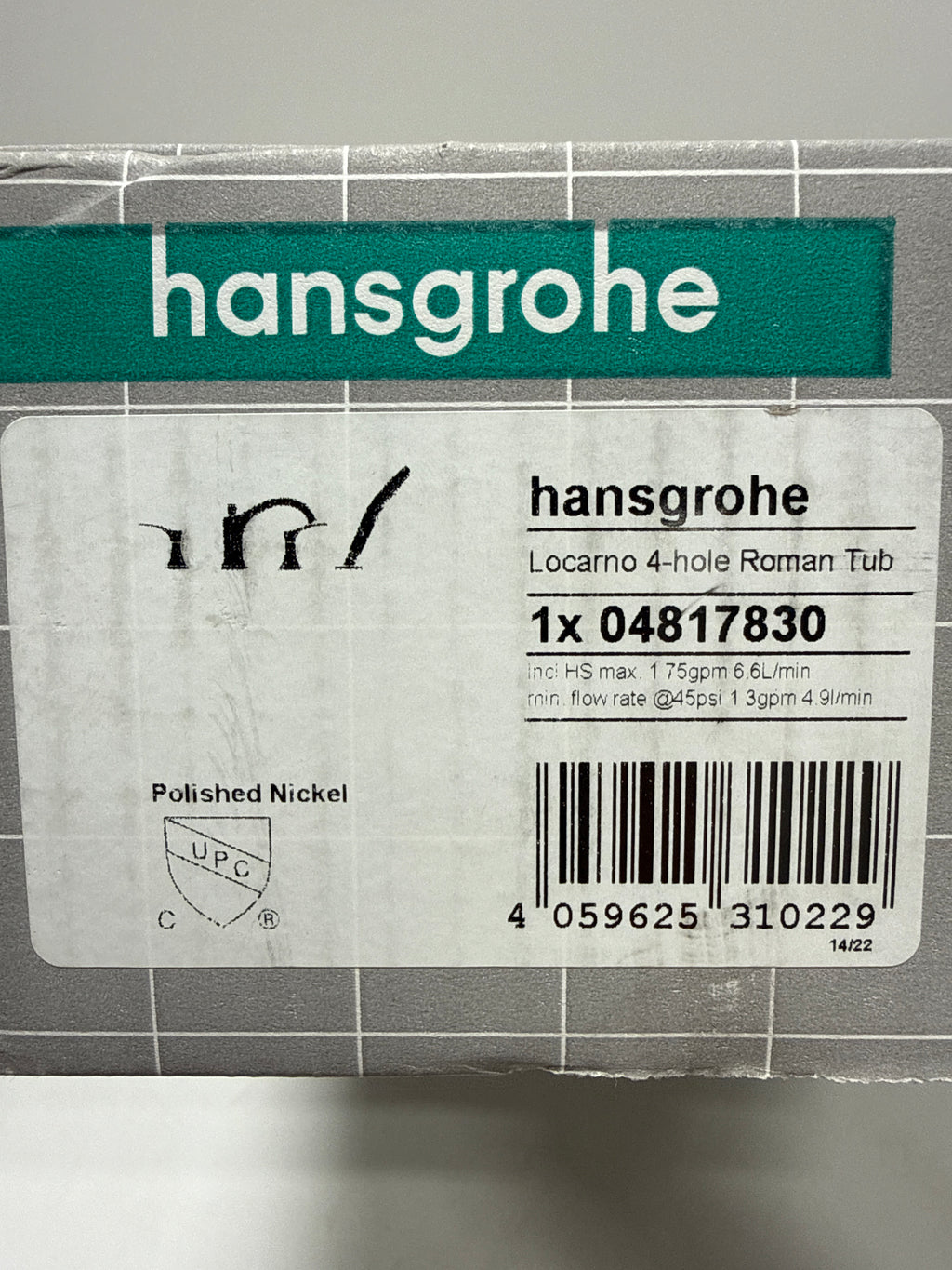 hansgrohe Locarno Transitional 2-Handle 23-inch Wide Roman Tub Filler Freestanding Bathtub Faucetand Shower Set in Polished Nickel, 04817830