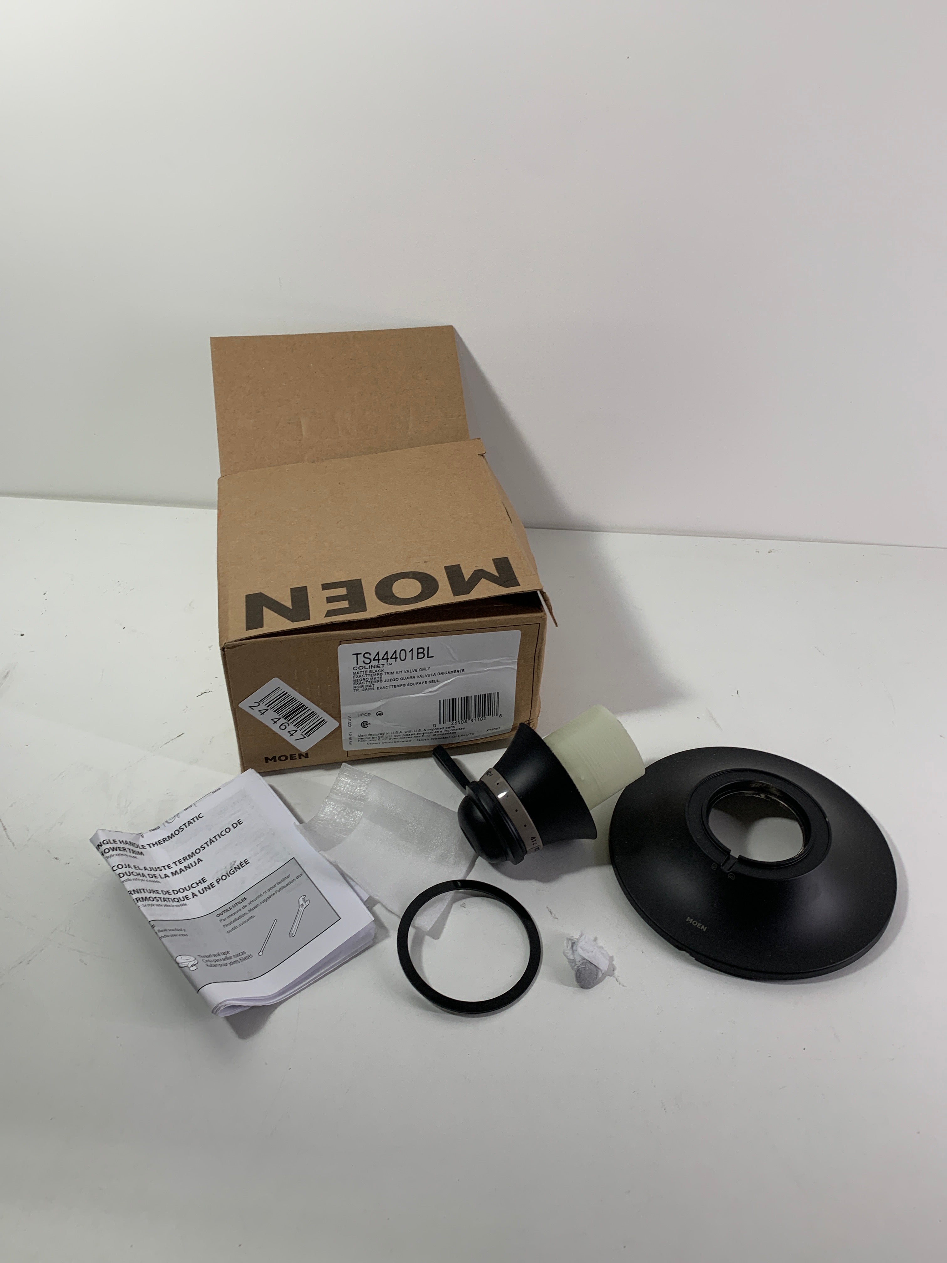 Moen TS44401 Colinet 1 Function Thermostatic Valve Trim Only with Single Lever Handle Matte Black Showers Valve Trim