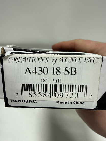 Alno A430-18 Vogue 18 Center to Center Luxury Modern Solid Brass Cabinet Handle / Drawer