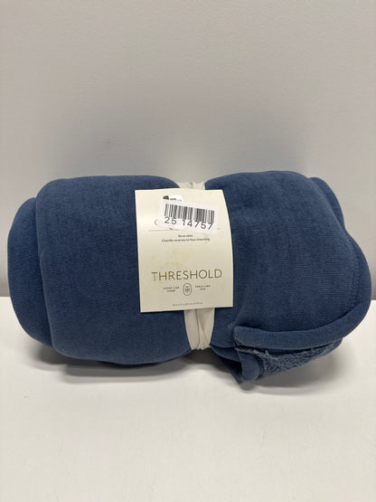 Chenille Throw Blanket with Faux Shearling Reverse Blue - Threshold™: Lightweight, Knitted, 50x70 Inches, Machine Washable