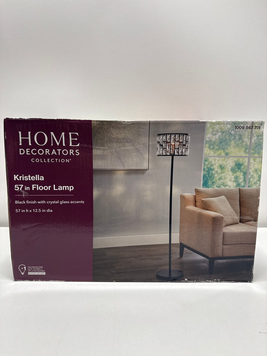 Kristella 57 in. Black Crystal Standard Floor Lamp