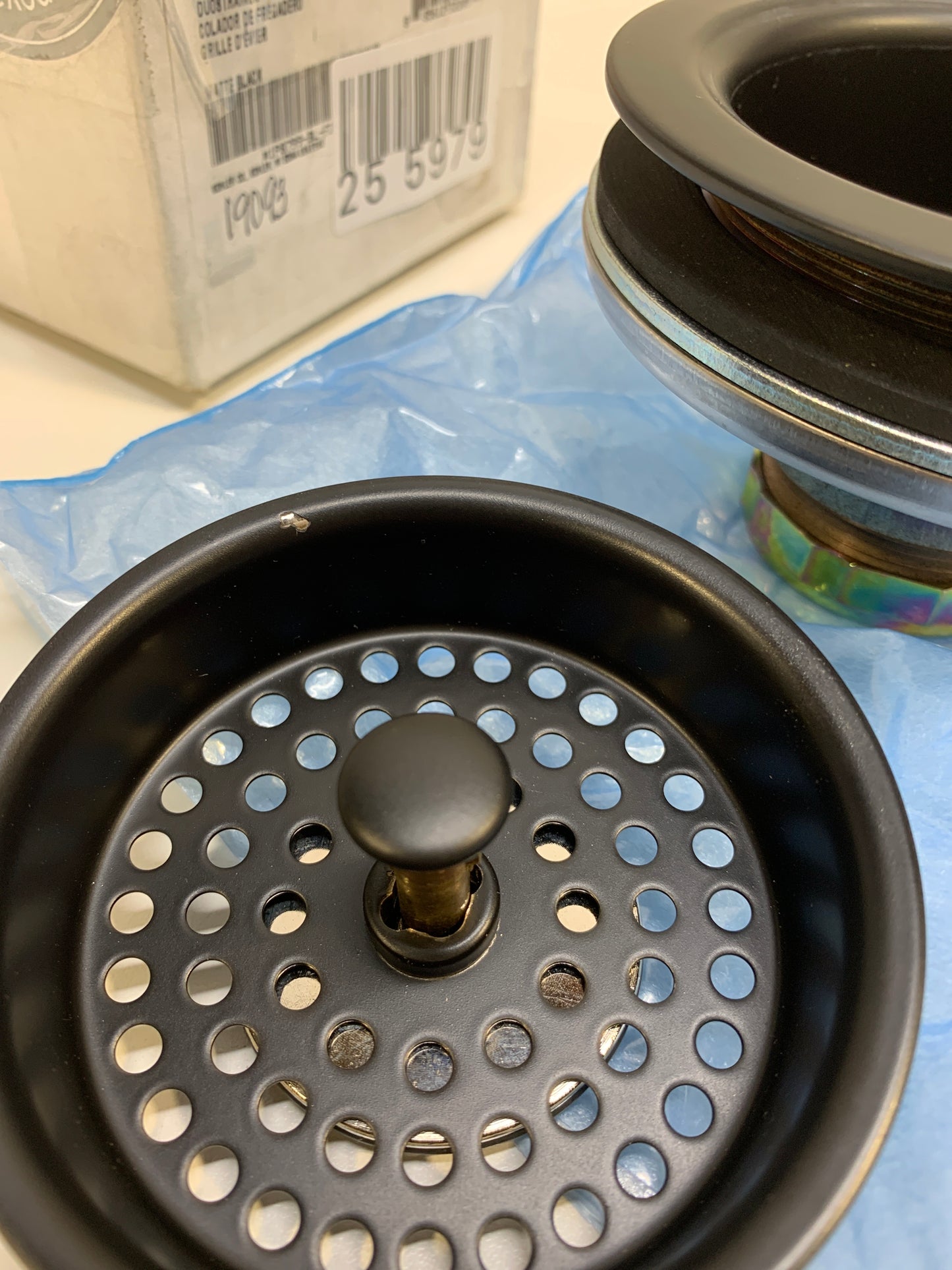 See Desc KOHLER Duostrainer Sink Drain and Strainer Basket, Less Tailpiece