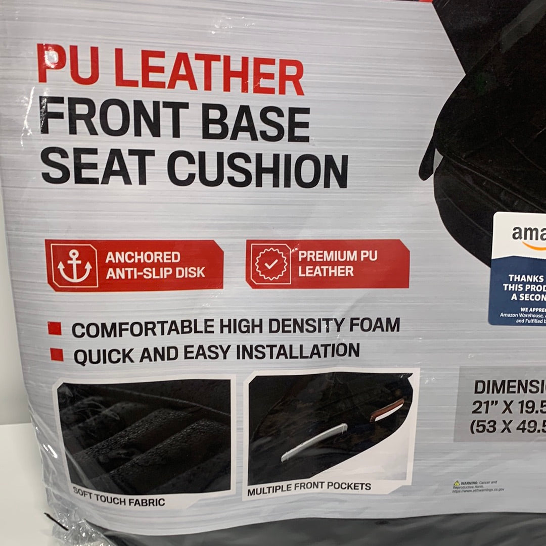 Motor Trend Car Seat Covers for Auto Truck SUV Black Faux Leather Front Seat Covers for Cars 2-Pack Padded Car Seat Protector Cushion