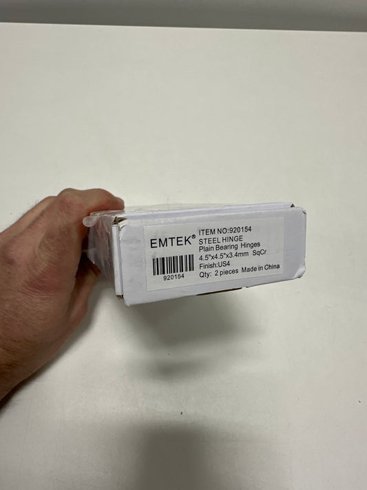 Emtek 4.5" x 4.5" Square Corner Plain Bearing Mortise Hinge - Pair Model: 92015US4