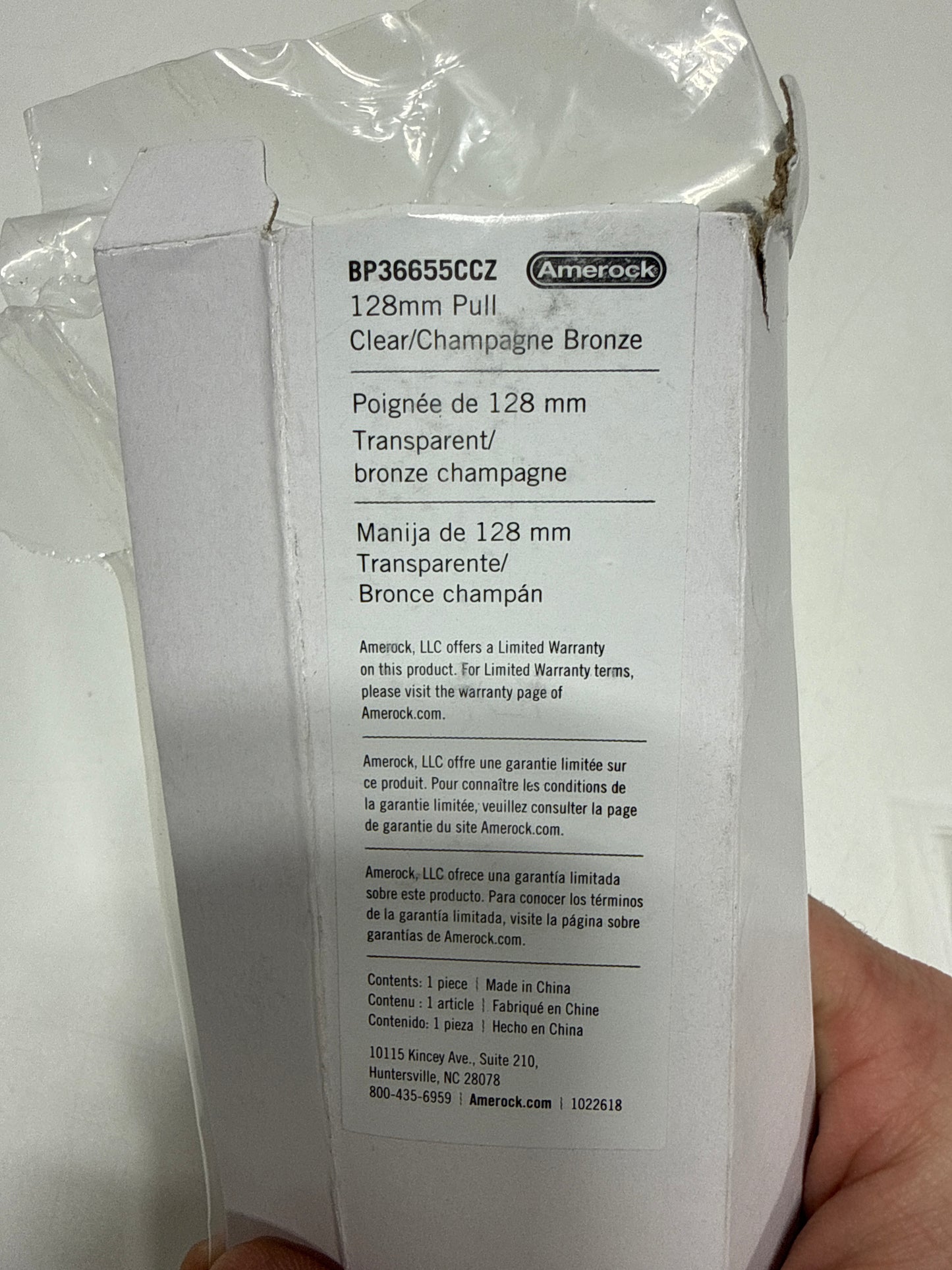 Glacio 5-1/16 in. (128mm) Modern Clear/Champagne Bronze Bar Cabinet Pull