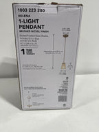 Helena 4.7 in 1-Light Brushed Nickel Mini Pendant with Frosted Glass Shade - *Lighting & Electrical
