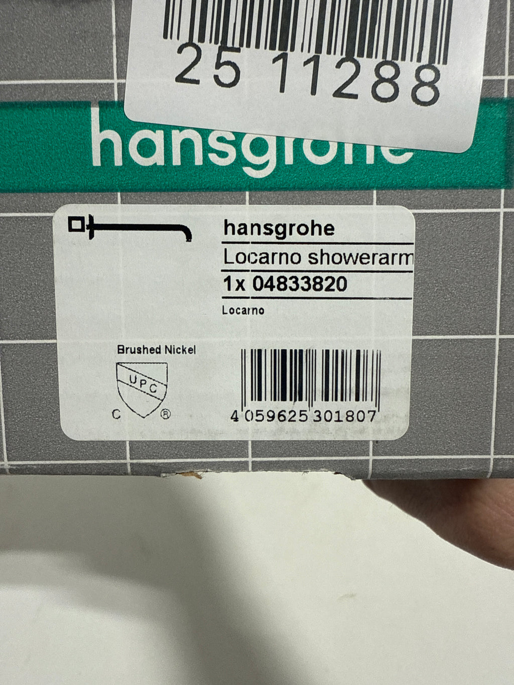 Hansgrohe 04833 Locarno 15’’ Wall Mounted Shower Arm Brushed Nickel - *Plumbing