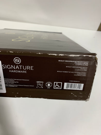 Signature Hardware 948585 Beasley 1.2 GPM Widespread Bathroom Faucet with Pop-up Drain Assembly Chrome