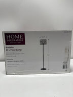 Kristella 57 in. Black Crystal Standard Floor Lamp