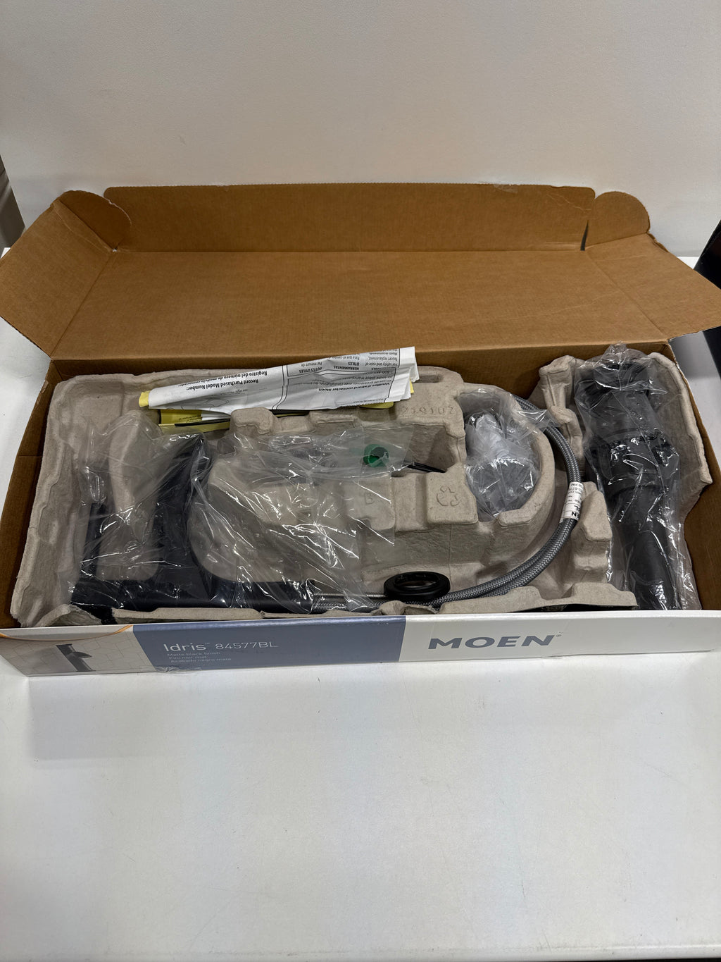 Moen Idris One-Handle Bathroom Faucet Modern Deck Mount with Push-Down Drain Optional 3-Hole Deckplate 1.2 GPM