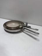 Tramontina 3-piece Tri-Ply Clad Stainless Steel Ceramic Nonstick Fry Pan Set