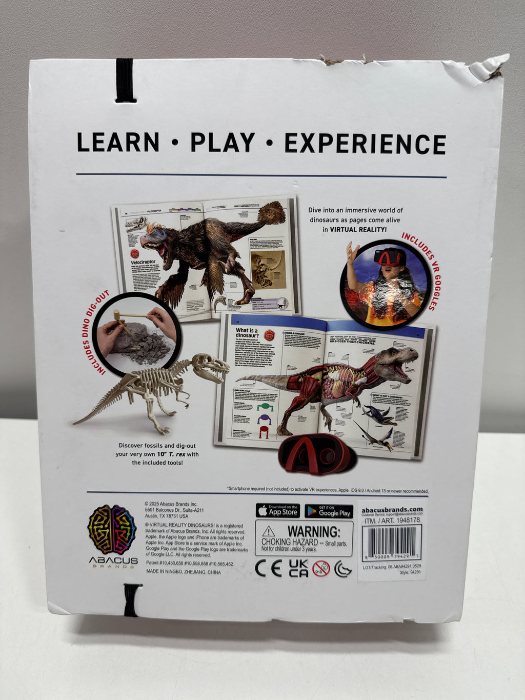 Abacus Brands Dino Dig Interactive Learning Science Kit for Kids with VR Goggles - *Kids