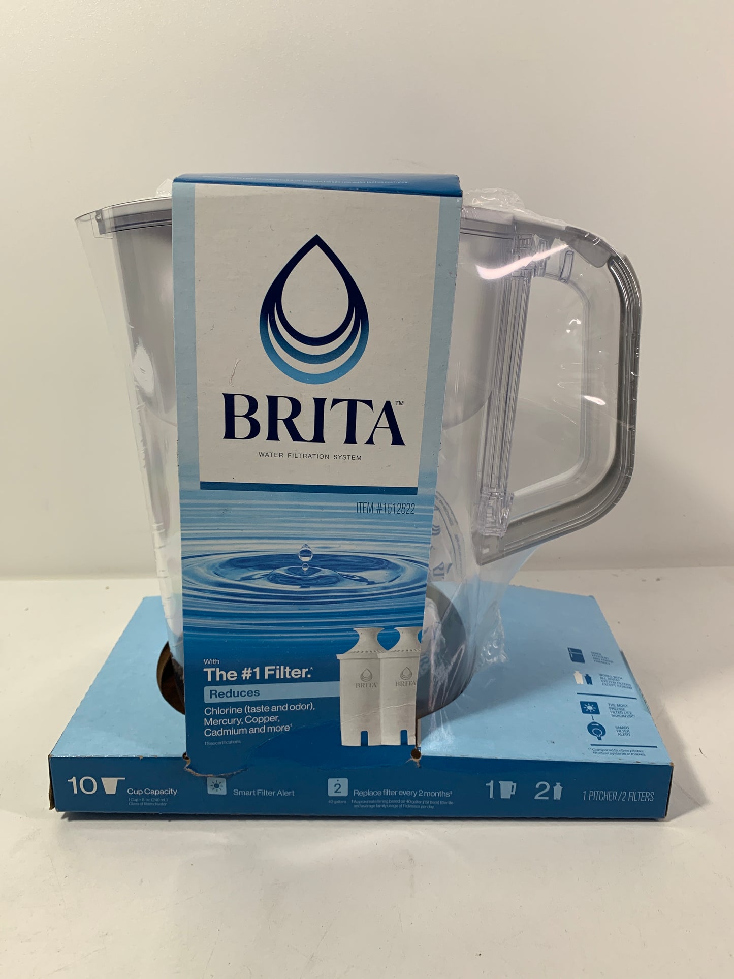 Brita Champlain Water Filter Pitcher 10 Cup with 2 Filters