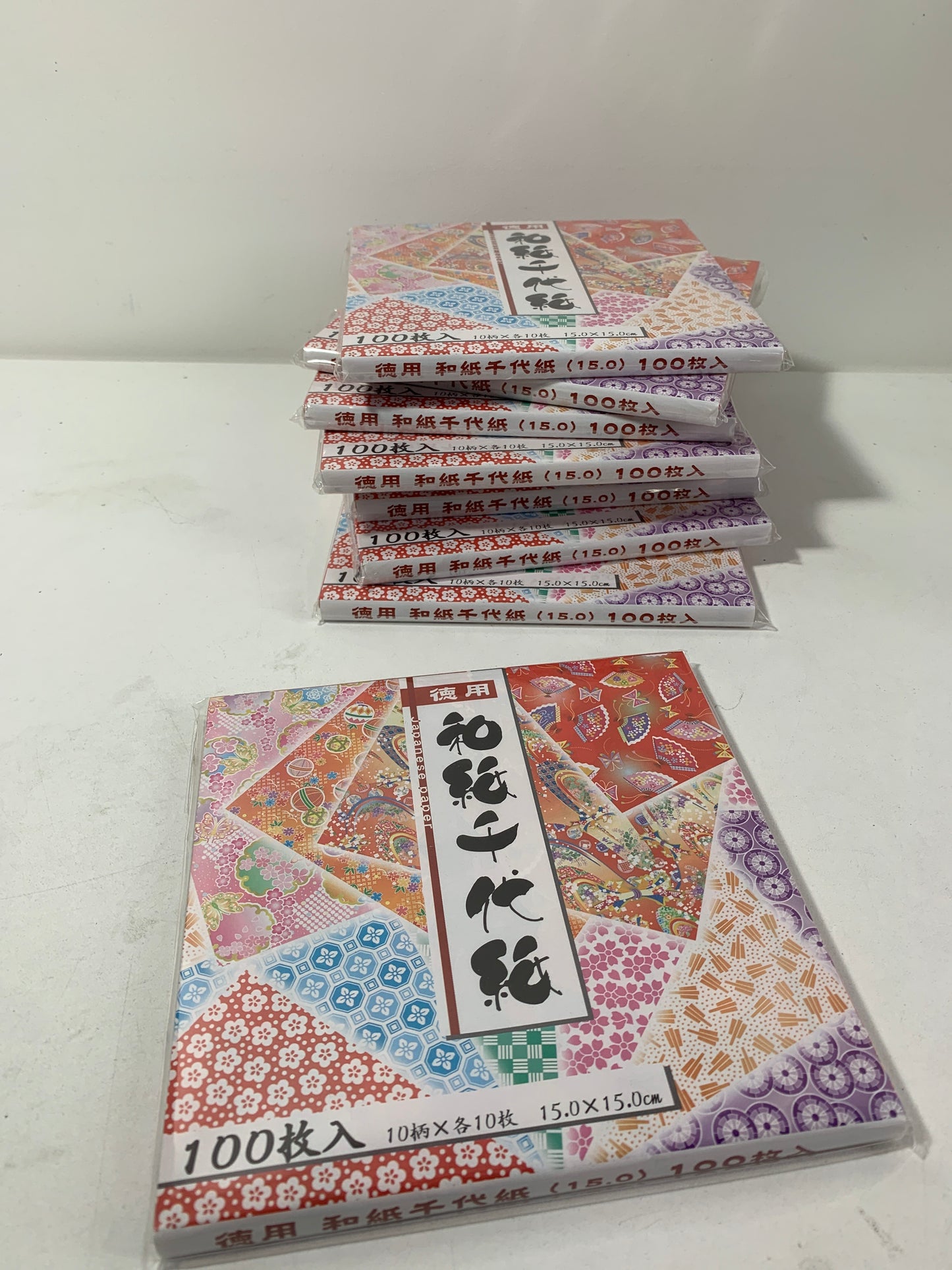 9 Sets of 100 Sheets Origami Japanese Washi Folding Paper (018033)