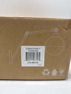 JONATHAN Y 12.5" Brass Gold 1-Light Iron and Glass Arm-Adjustable LED Sconce, Mid-Century Modern Art Deco Wall Lamp for Bedroom Living Room, LED Bulb Included JYL9931A