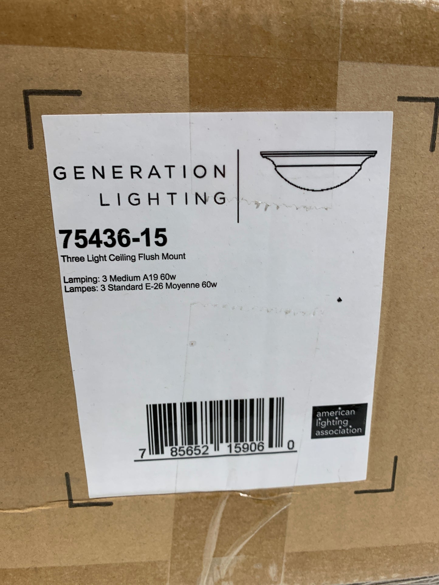 Generation Lighting Nash 17 Inch 3 Light Flush Mount Nash - 75436-15