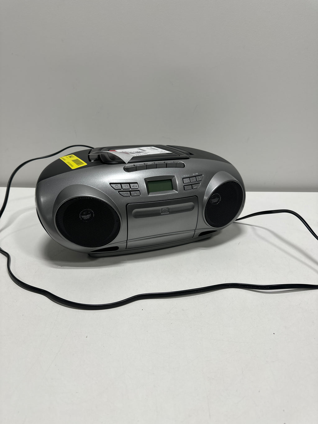 Used Insignia - AM/FM Radio Portable CD Boombox with Bluetooth - Silver/Black - *Headphones & Tech Accessories