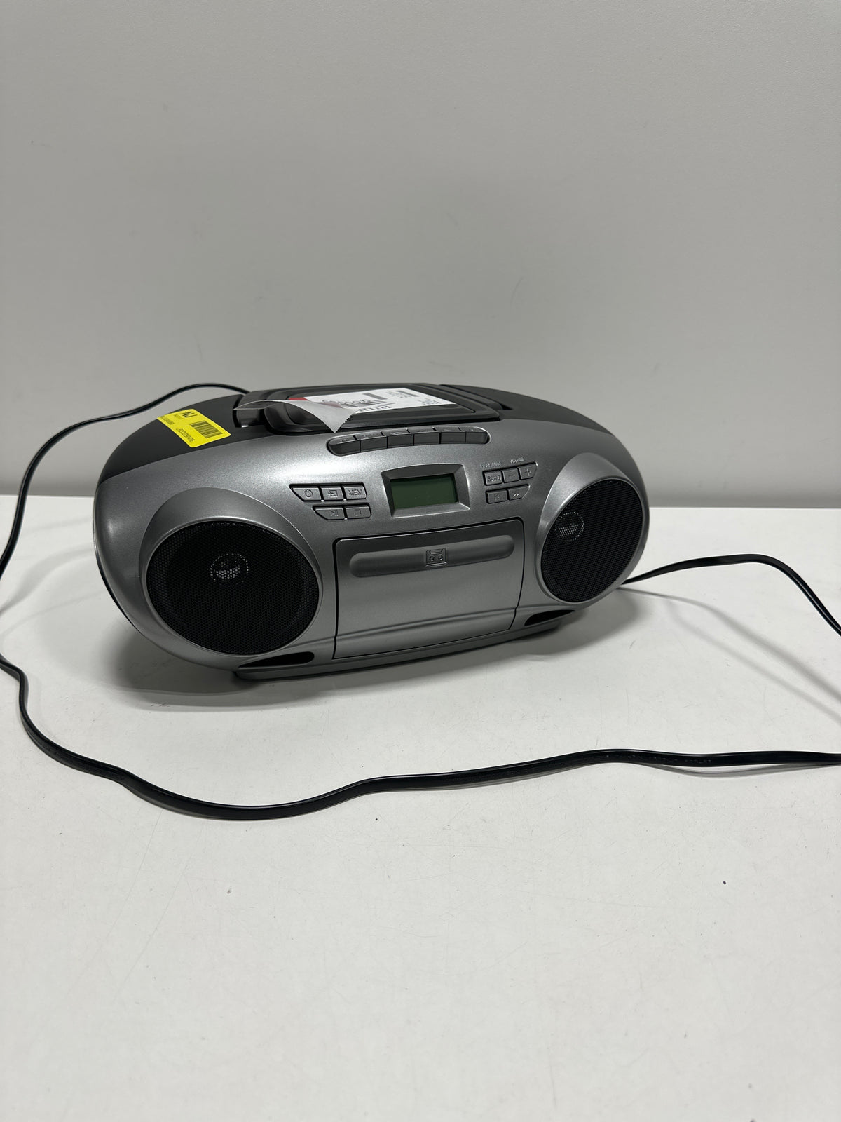 Used Insignia - AM/FM Radio Portable CD Boombox with Bluetooth - Silver/Black - *Headphones & Tech Accessories