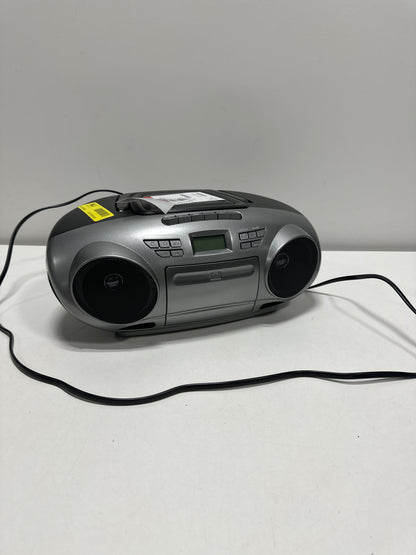 Used Insignia - AM/FM Radio Portable CD Boombox with Bluetooth - Silver/Black
