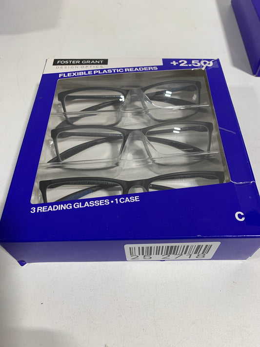 DesginOptics by Foster Grant Classic Reading Glasses +2.50 3 Count