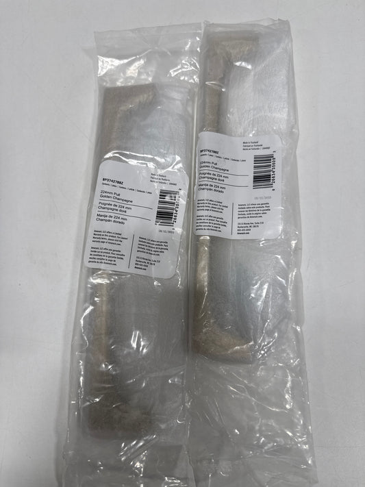 2 x Amerock Merced 8-13/16 Inch (224mm) Center-to-Center Golden Champagne Cabinet Pull