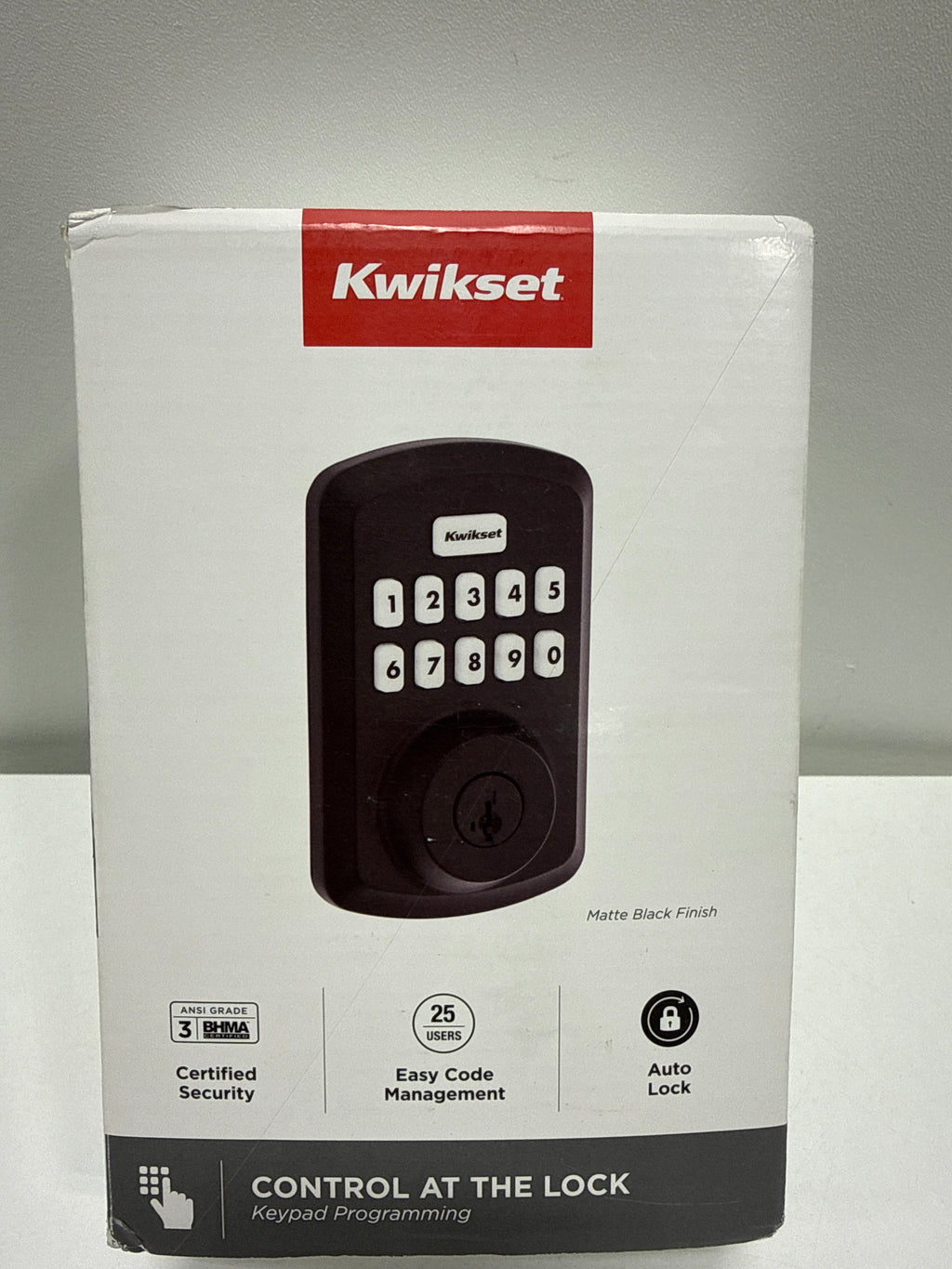 Kwikset 9250TRS-S Powerbolt 250 Transitional Single Cylinder 10-Button Keyless Entry Deadbolt with SmartKey Matte Black