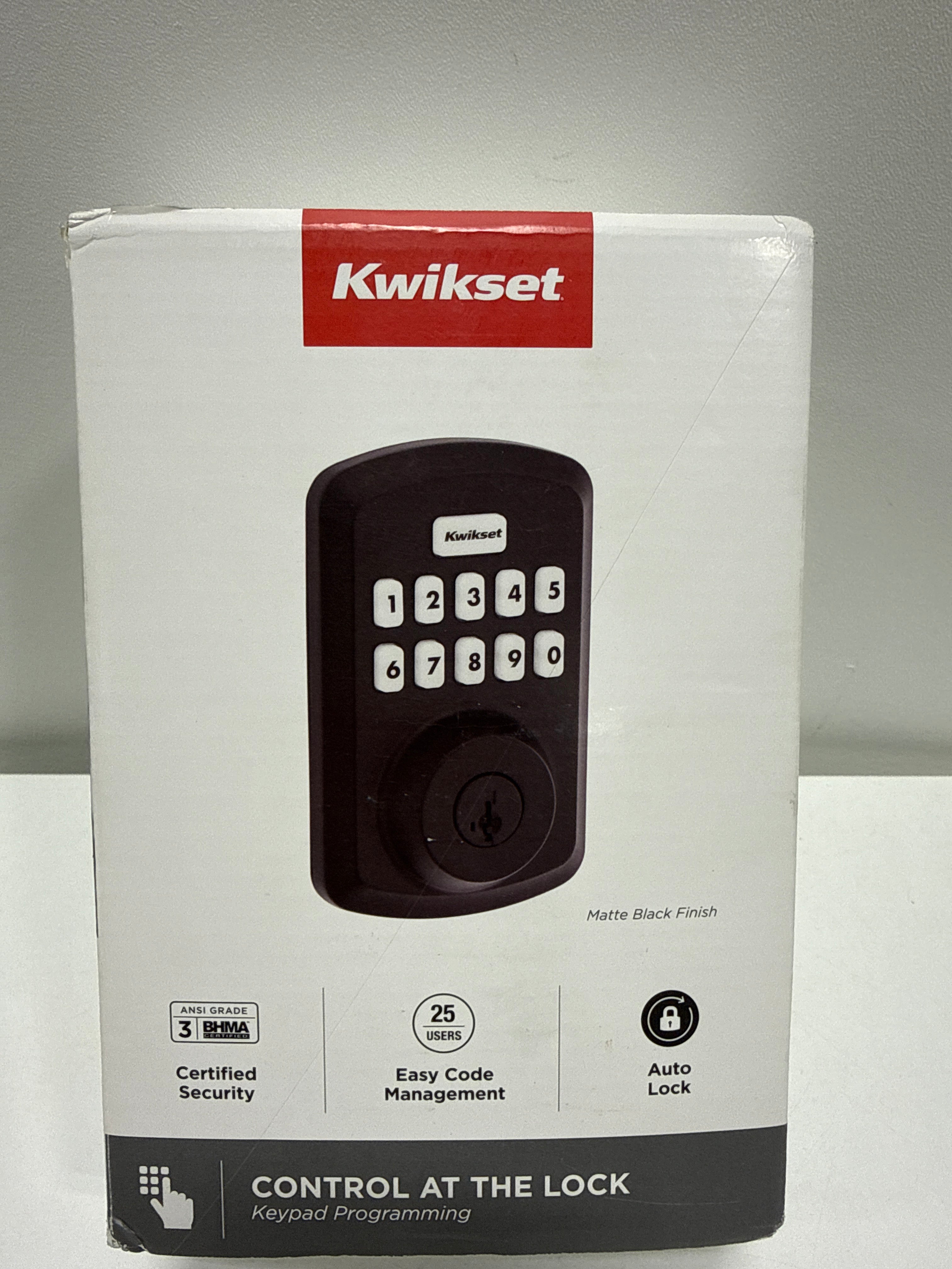 Kwikset 9250TRS-S Powerbolt 250 Transitional Single Cylinder 10-Button Keyless Entry Deadbolt with SmartKey Matte Black