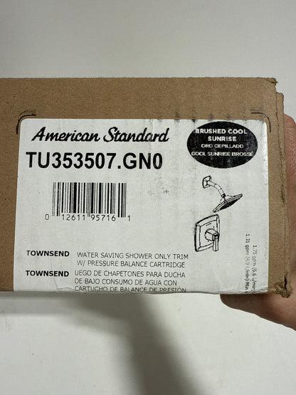 American Standard TU353507.GN0 Townsend Shower Trim Kit with Pressure Balance Cartridge, 1.75 GPM, Brushed Gold