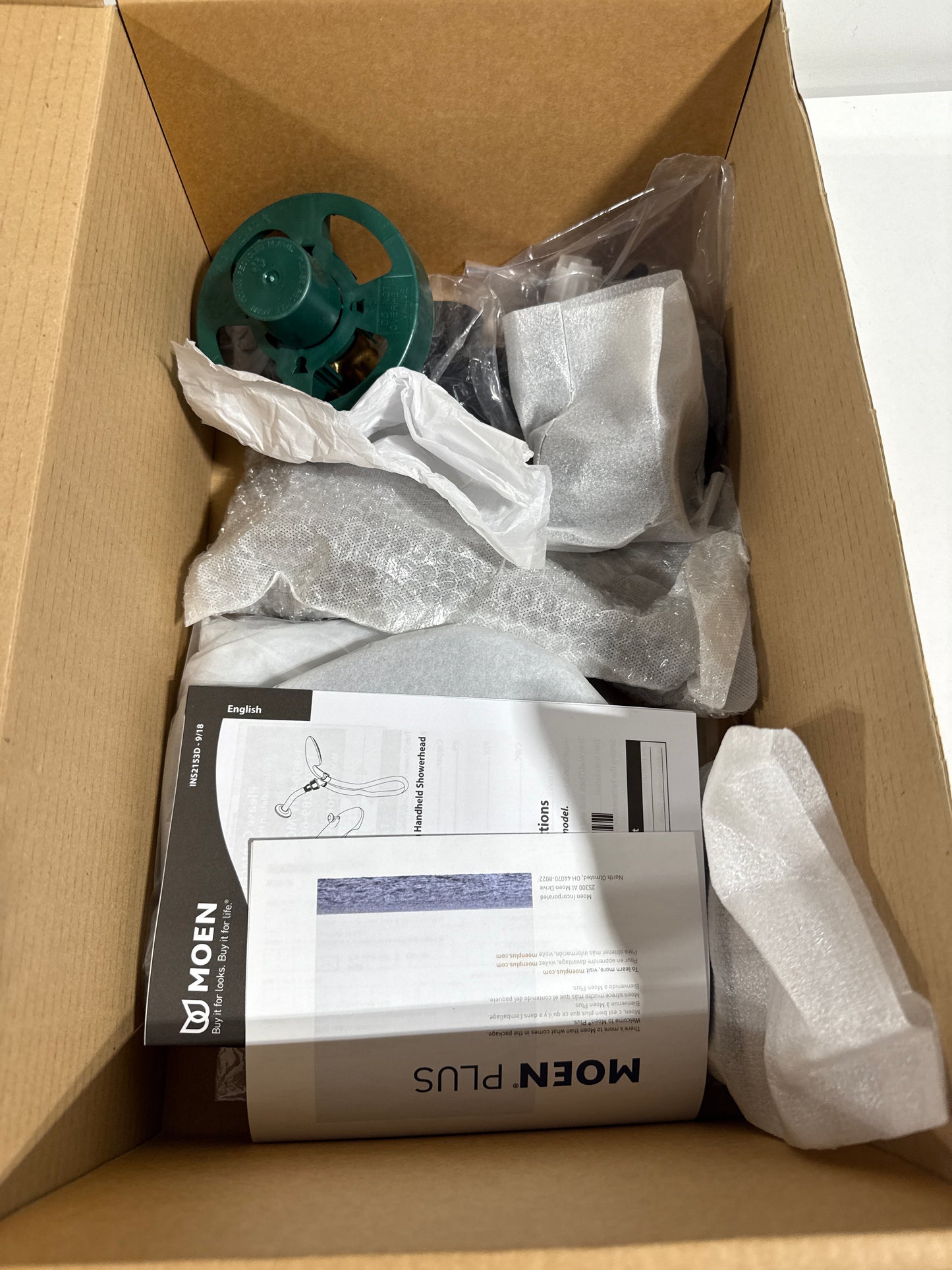 Moen Beric Matte Black Single Handle Modern Tub and Shower Faucet with Handshower with Metal Hose, Valve Included, 82775BL