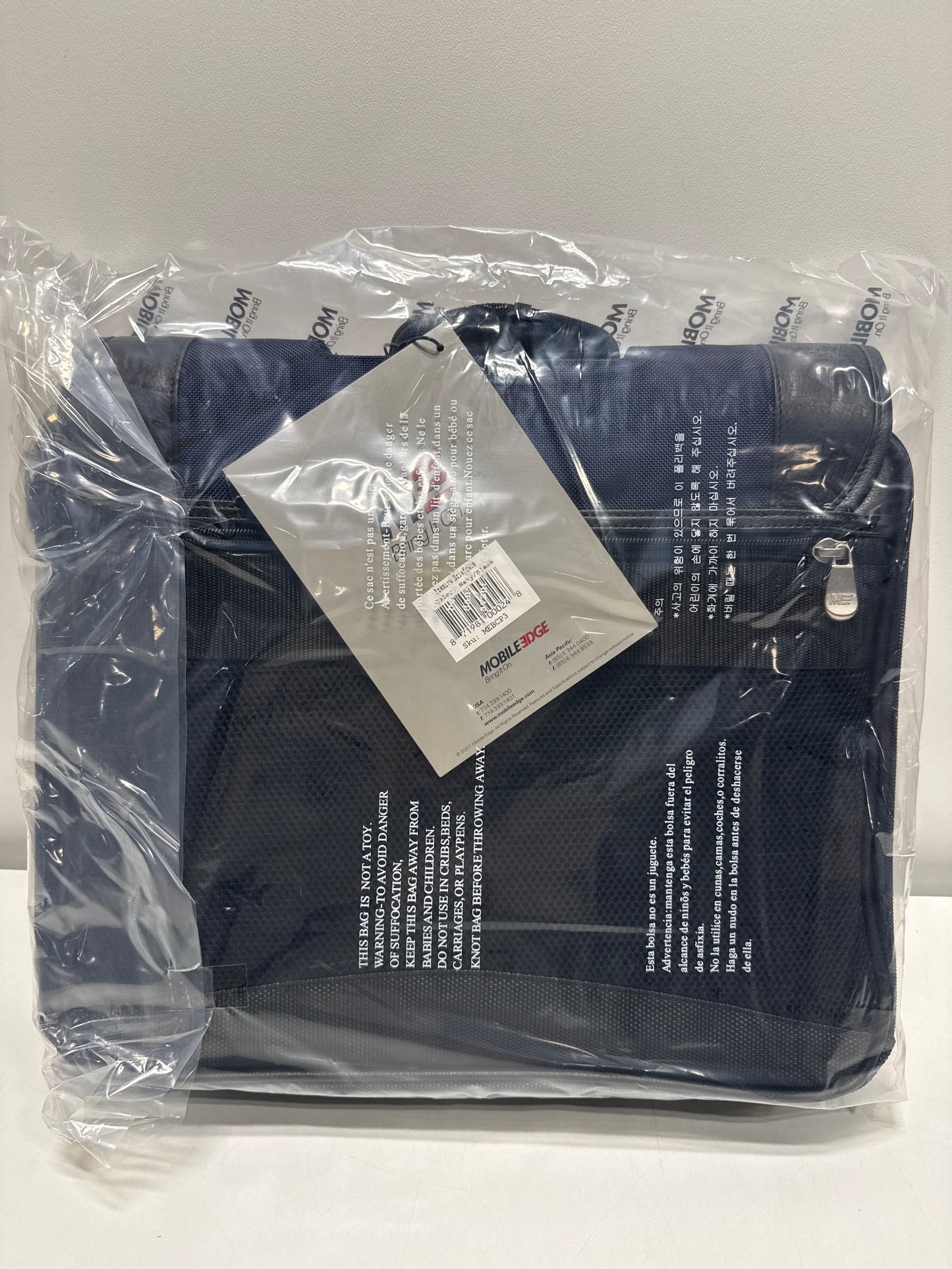 Mobile Edge Laptop Briefcase Bag Compatible with 15.6 Inch PC and Compatible with MacBook 17 Inch, for Men, Women, Business, Work, Navy