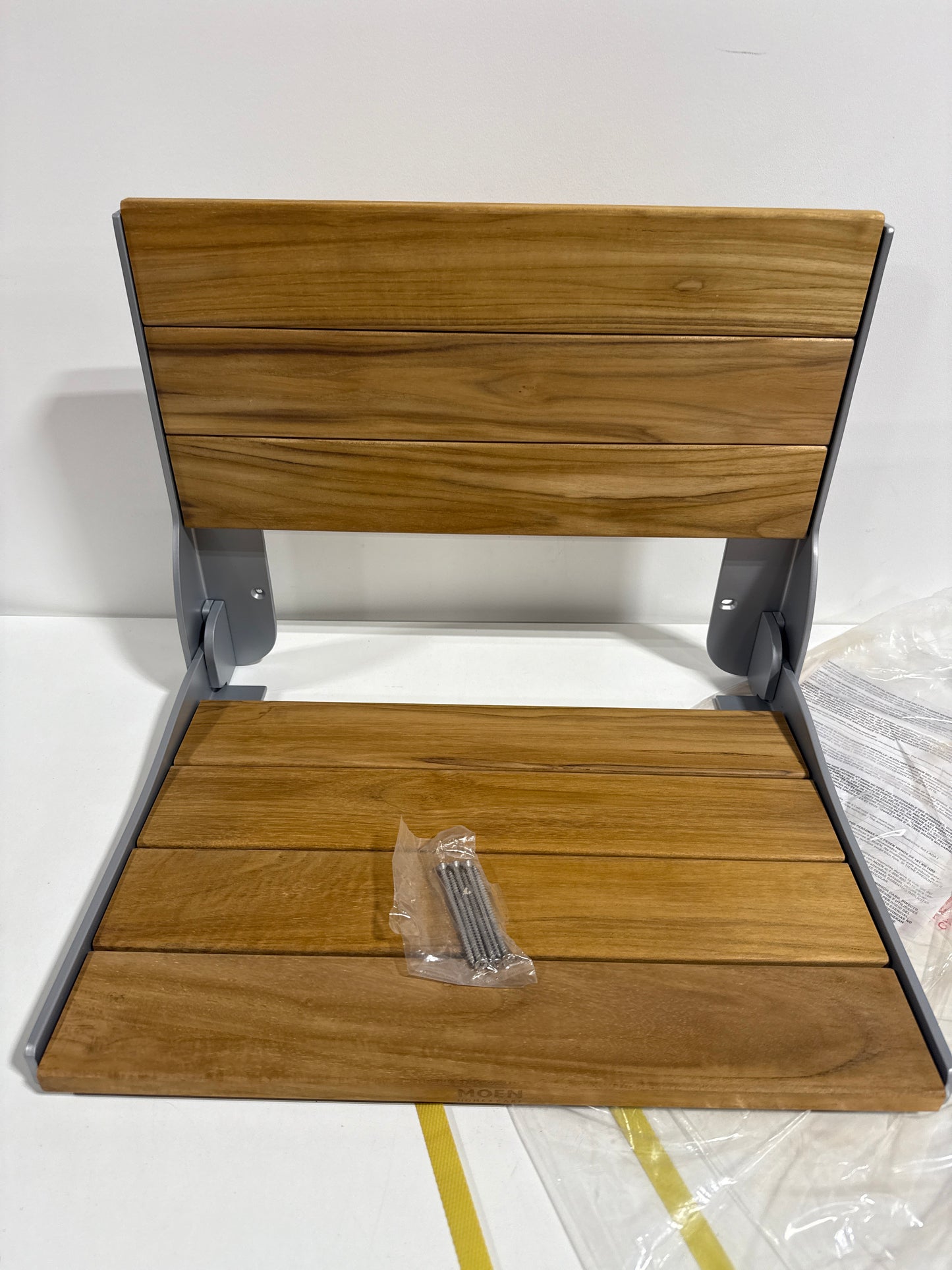 Moen Shower Chair Stainless & Aluminum Foldable Teak DN7110