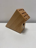 Used WUSTHOF 9 Slot Knife Storage Block Solid Natural Wood Block