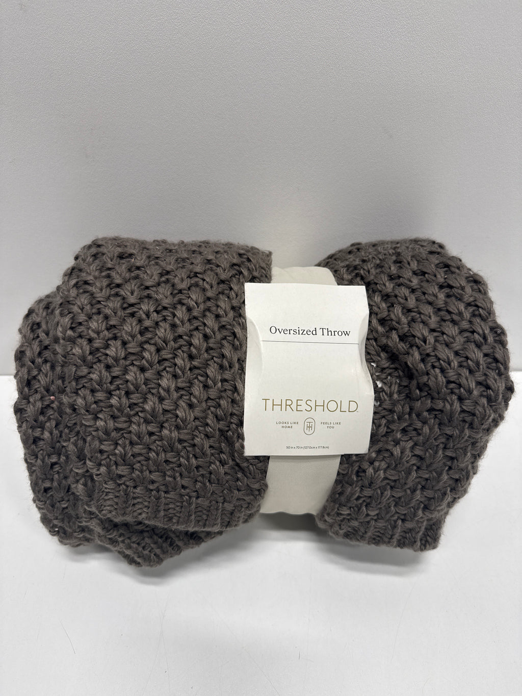Oversized Recycled Knit Throw Blanket Gray - Threshold™ - *Bedding