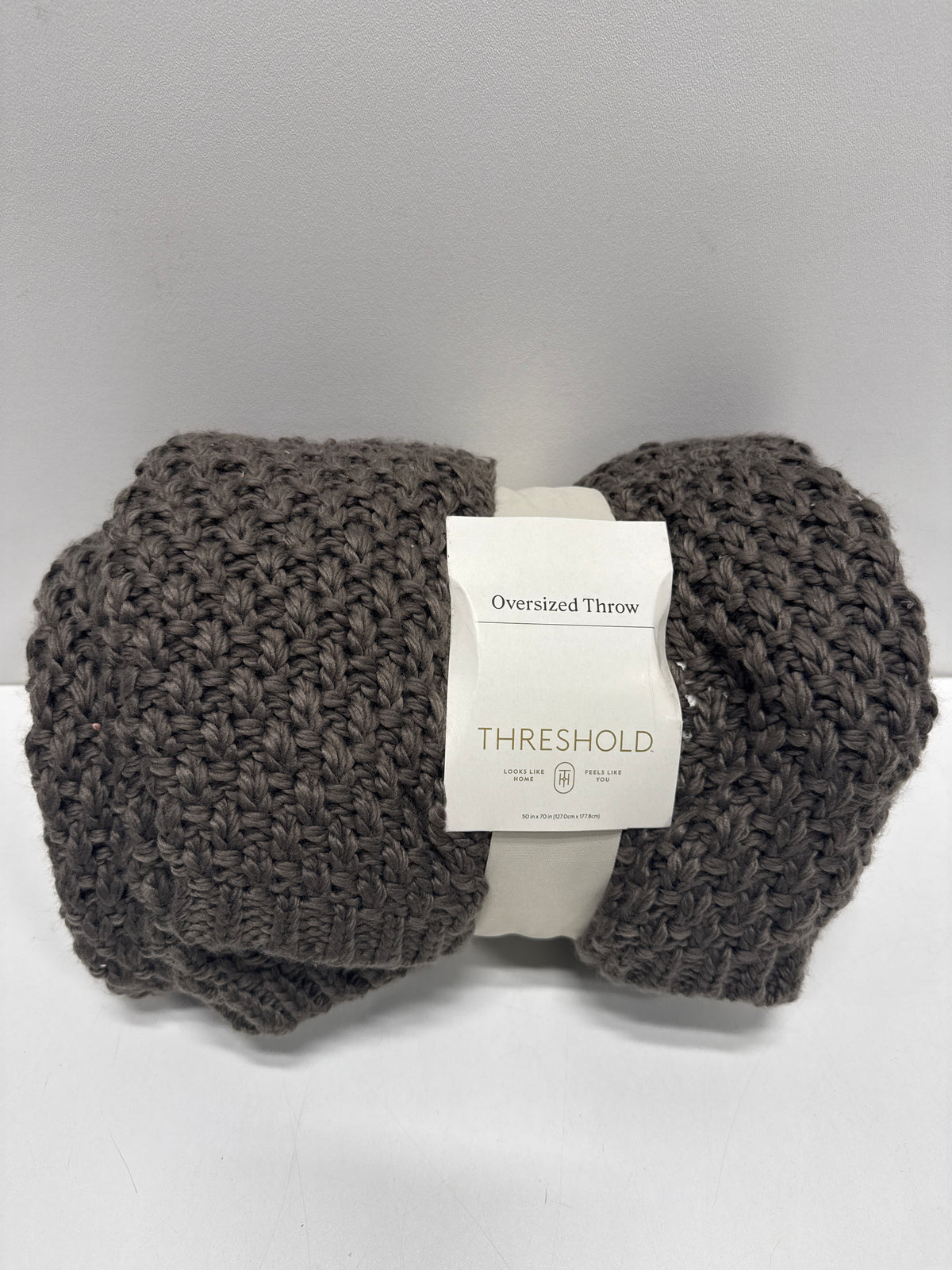 Oversized Recycled Knit Throw Blanket Gray - Threshold™ - *Bedding
