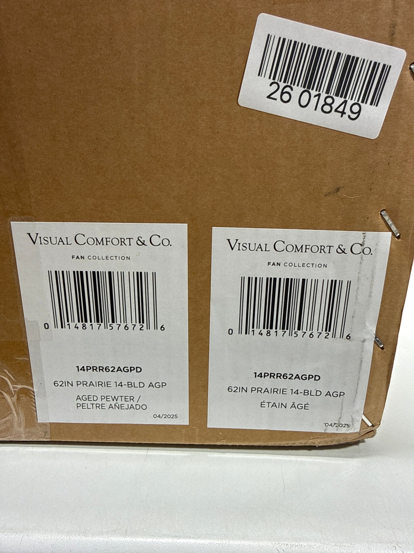 Monte Carlo 14PRR62AGPD Prairie Windmill Energy Star 62" Outdoor Ceiling Fan with LED Light and Hand Remote Control, 14 Wood Blades, Aged Pewter
