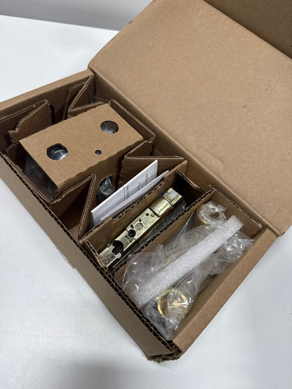 Baldwin PV.SQU.CSR.044 Square Passage Lever Set with Contemporary Square Rose Lifetime Satin Brass