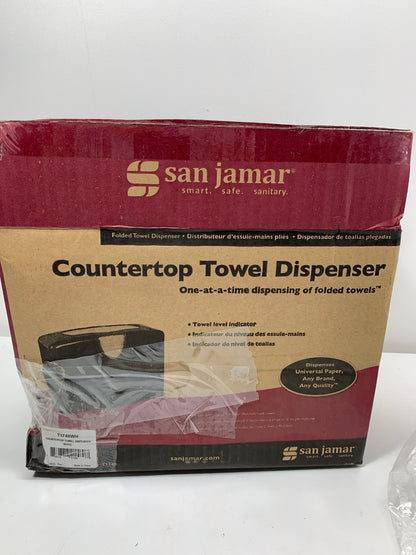 San Jamar Paper Towel Dispenser Countertop Towel Holder, Holds Multifold, C-Fold, Or Singlefold Towels for Bathroom, Restaurants, Cafes, Fast Food, Plastic, 9 X 12.25 X 6 Inches, White