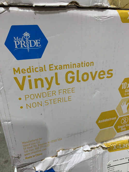 MED PRIDE Medical Vinyl Examination Gloves (X-Large, 1000-Count) Latex & Rubber Free, Ultra-Strong, Clear Disposable Powder-Free Gloves for Healthcare & Food (Copy)