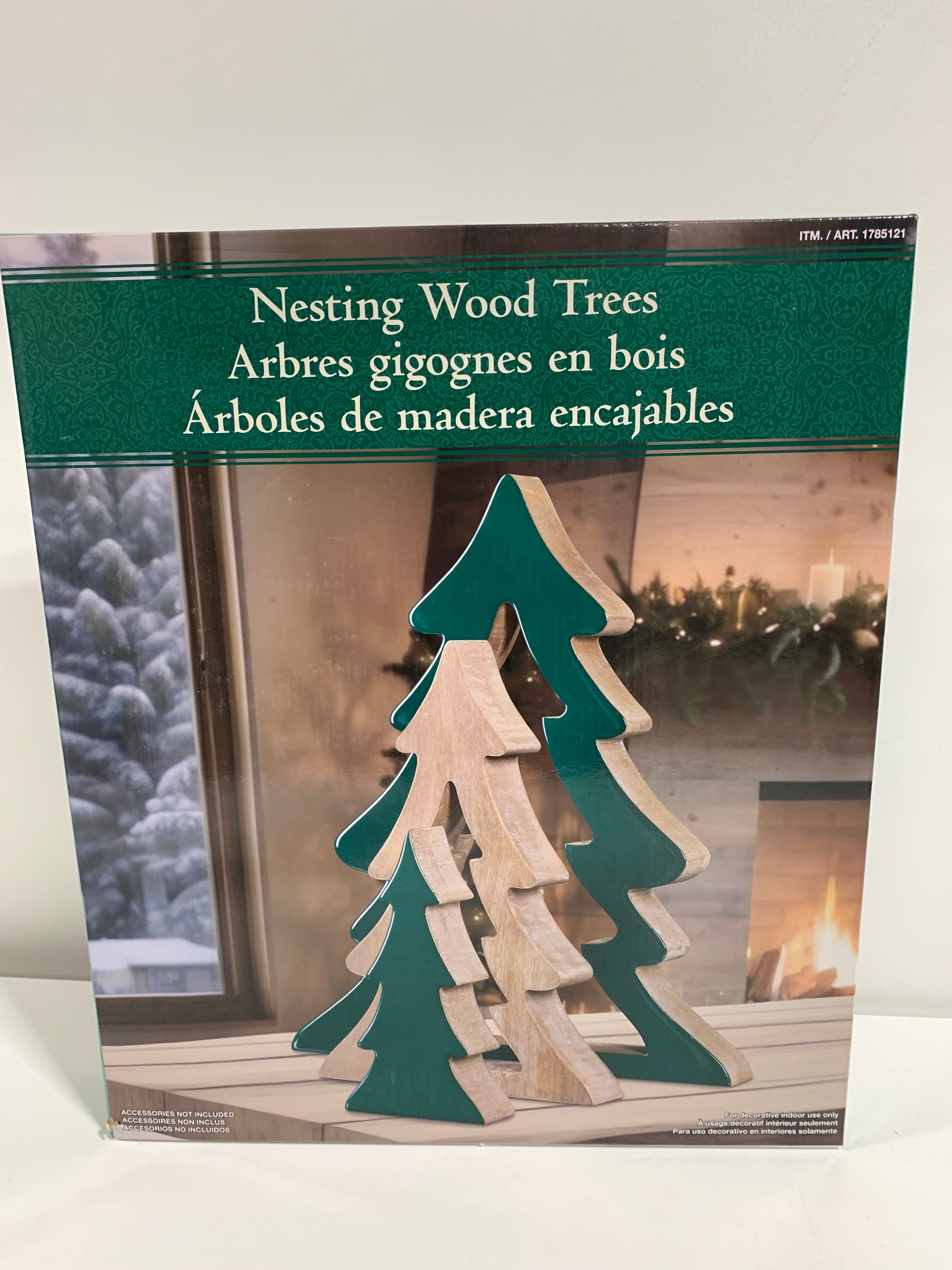 Kirkland Nesting Wood Trees 45cm Green - *Christmas & Seasonal