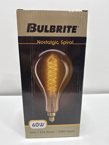 Bulbrite 60 Watt Dimmable Grand Nostalgic Medium (E26) Incandescent Bulb Spiral Pear - *Lighting & Electrical