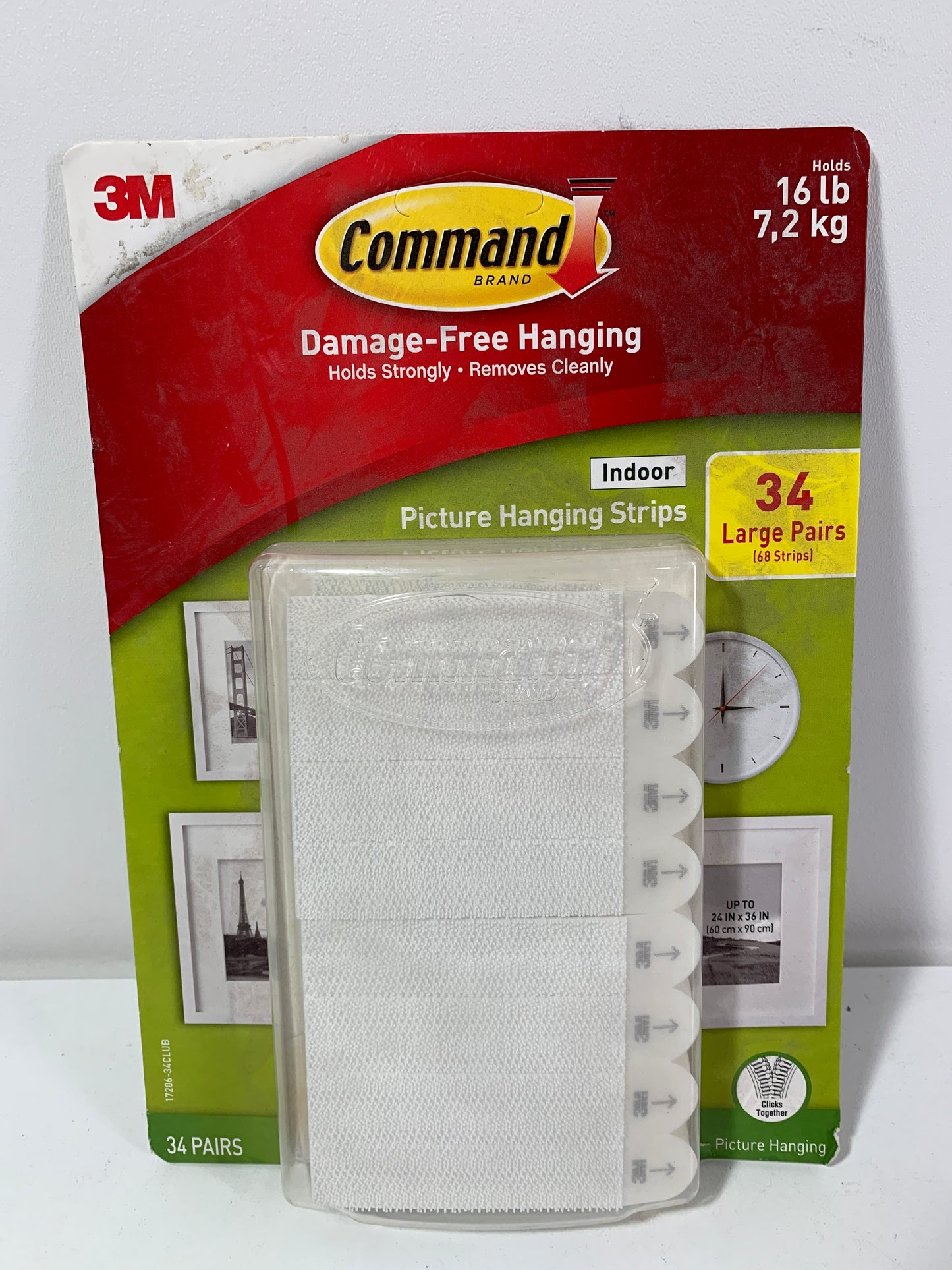 Command Indoor Picture Hanging Strips 34 Large Pairs, 68 Total Strips