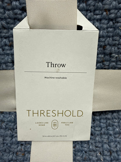 Marled Knit Throw Blue - Threshold